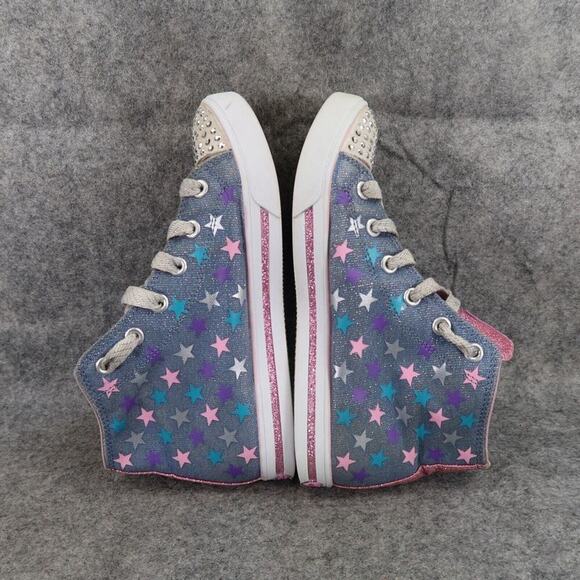 Skechers Shoes Kids 2 Sneakers Twinkle Toes High Top Active Stars Light Up Girls - Picture 9 of 14